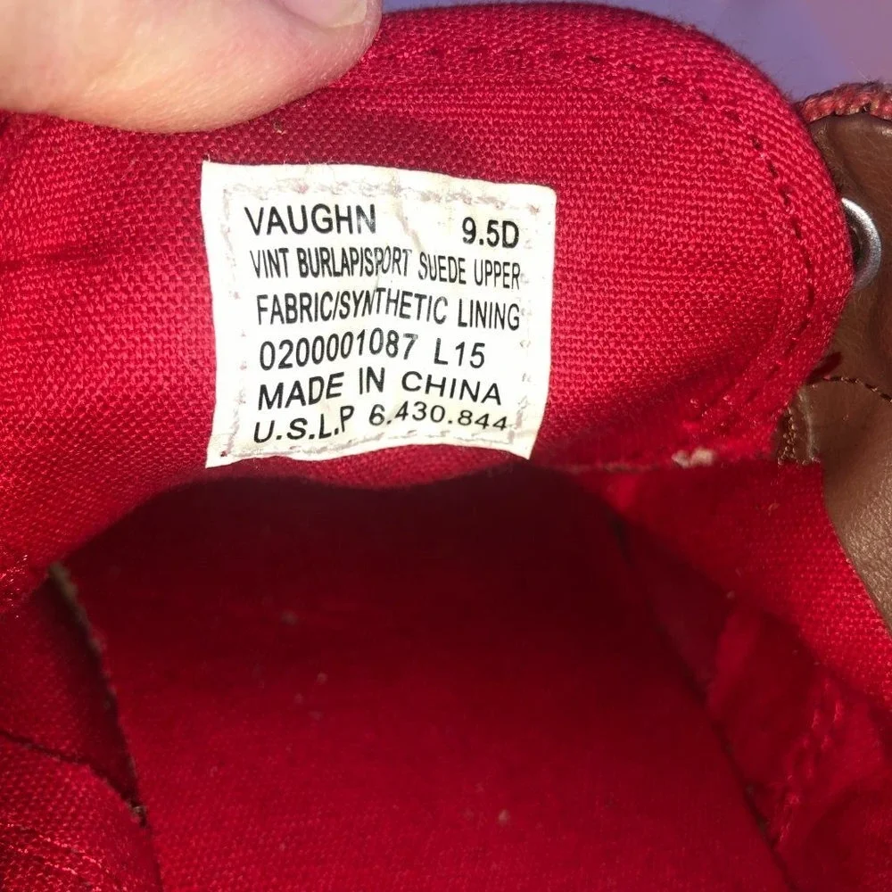 Polo Ralph Lauren Vaughn Men's Red Canvas Sneaker‎ Boat Shoes 9.5D